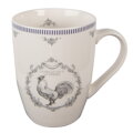 Porcelánový hrnček na čaj kohút bielo sivý 350 ml