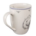 Porcelánový hrnček na čaj kohút bielo sivý 350 ml
