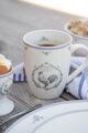 Porcelánový hrnček na čaj kohút bielo sivý 350 ml
