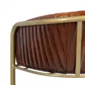 KOŽENÁ KRESLOVÁ STOLIČKA ART DECO 55 X 53 X 74 CM