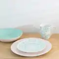 JEDÁLENSKÝ TANIER RUŽOVO-BIELY PORCELÁN 27 X 27 X 2,50 CM