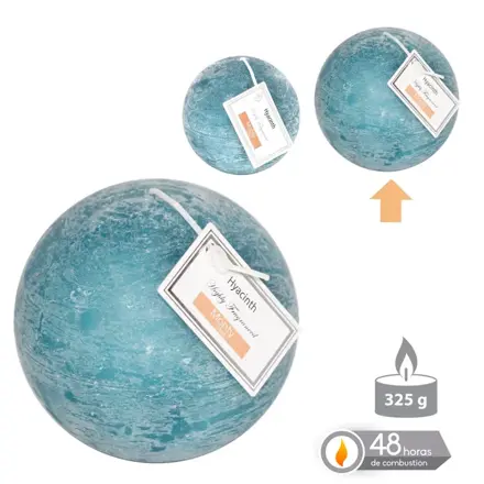 GUĽOVÁ SVIEČKA S PARFÉMOM MODRÁ 7,50 CM 26H