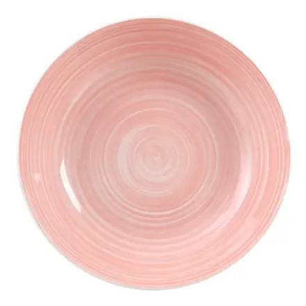 POLIEVKOVÝ TANIER  RUŽOVÝ PORCELÁN 20,50 X 20,50 X 4,50 CM