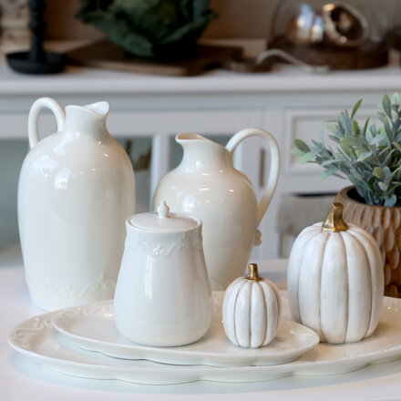 Provence podnos oválny D13/Š24 cm biela