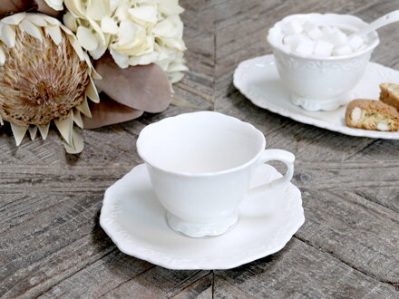 Provance porcelánová  šálka na kávu s podšálkou D9,5 cm biela 18 cl