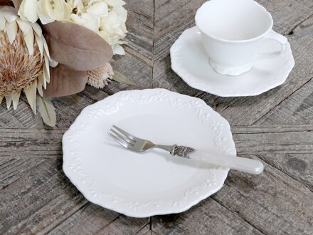 Provence porcelánový dezertný tanier D19 cm biela