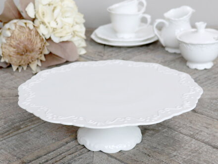 Provence porcelánový tortový tanier V9/H28 cm biela