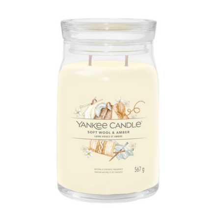 SOFT WOOL & AMBER Veľká sviečka Signature 567g
