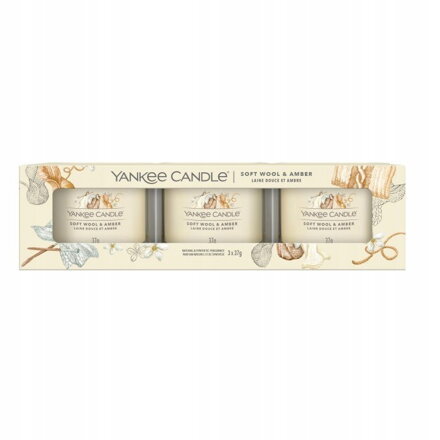 Soft Wool Amber 3pack sviečka v skle 3 X 37gr
